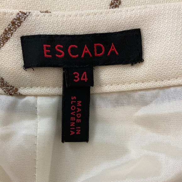 Escada 34 US Small Ivory WindowPane Pencil Skirt - Picture 8 of 9